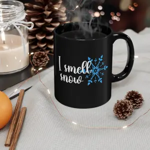 I Smell Snow, Gilmore Girls, The Gilmore Girls Gilmore Girls Gifts, Black Mug, Coffee, Mug, Gift For Coffee Lovers
