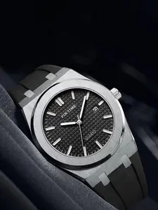 Men's Quartz Watch, Durable Watch, Waterproof Silicone Strap, Large Earth Map Dial, Suitable for All Occasions, Stylish Men's Wristwatch