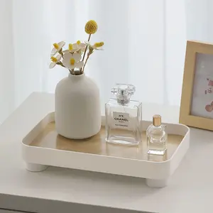 Wooden Desktop Storage Tray Perfume Aromatherapy Dressing Table Cosmetics Storage Box Multi-Function Porch Clutter Key Storage Square Tray