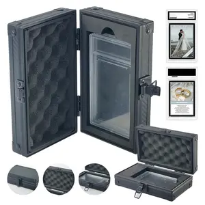 1pc Black Carbon Fibre Pattern Single 1-Slot Trading Card Slab Case Storage Box For PSA BGS CGC or One Click Magnetic Card Holder Scorecard Grading Board Storage Case, The Protection Experts for Cards Card Hobby Box (Not included Cards)