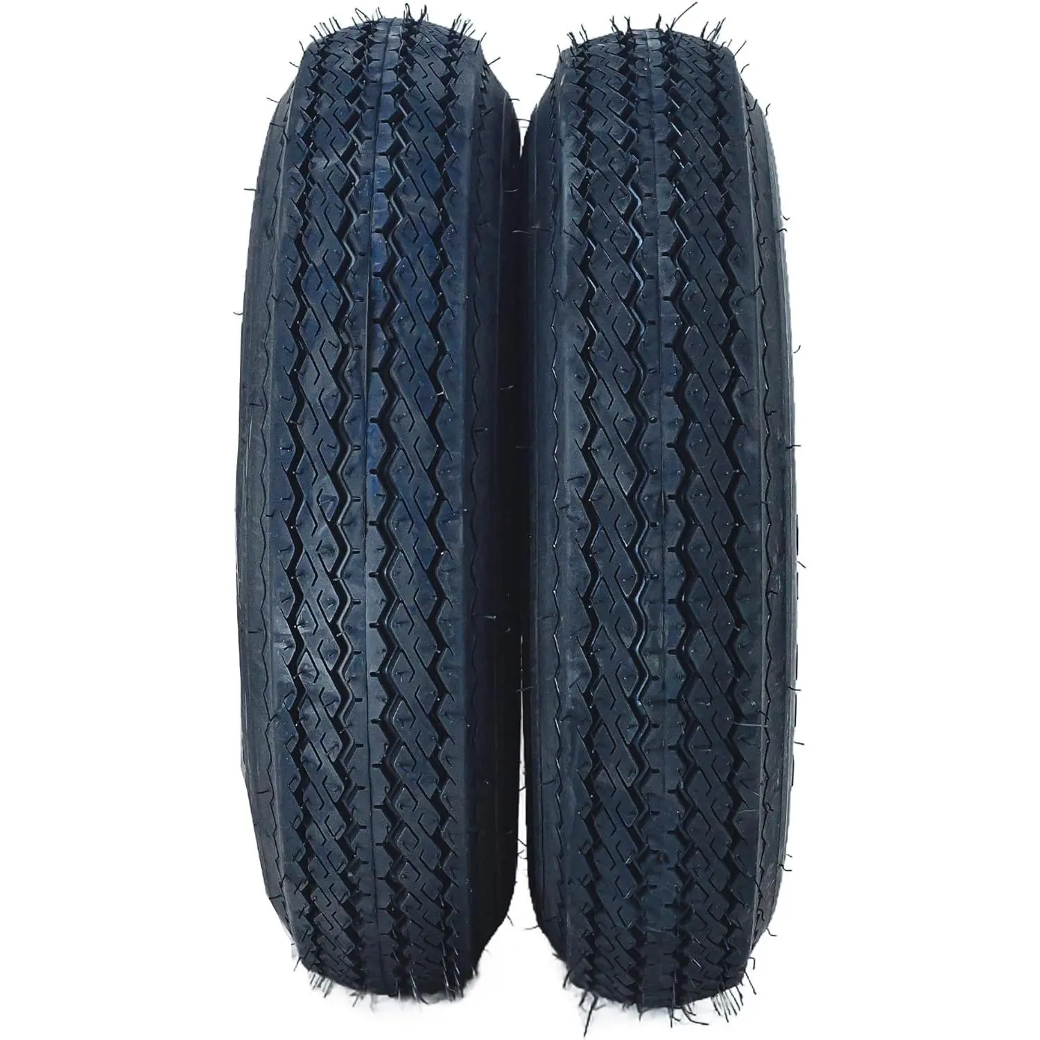 New Upgraded 2pcs 5.30-12 4 lug Trailer Tires with 12" Black Steel Rims, 6 Ply Load Range C, 4 Lug 4" Bolt Pattern