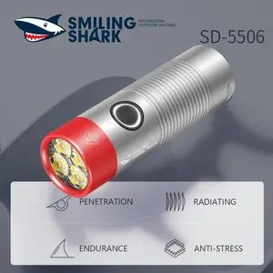 【SD-5506】Smiling Shark Outdoor Flashlight Long Range, Large Capacity, Multifunctional Flashlight Strong Light Long Range Flashlight