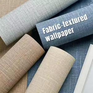 1 roll of modern simple linen cloth environmental protection non-woven advanced wallpaper TV background wall paper living room bedroom
