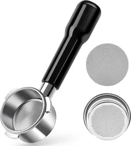 1Set Bottomless Portafilter 54mm Fits Barista Express and 54mm Machines, Espresso Bottomless Portafilter with Puck Screen 53.5mm and Stainless Steel Filter Basket