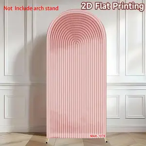 Blush Pink Wood Grain Stripe Arch Backdrop Cover Double-Sided Elastic Fabric for Birthday Party & Baby Shower Decor Background Party Decorations Banners