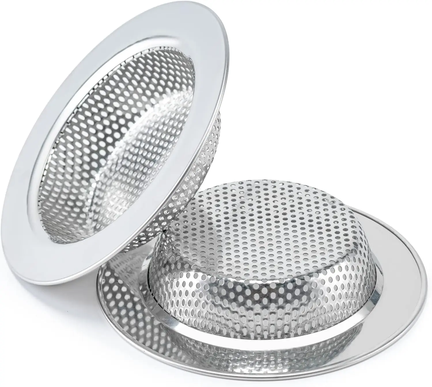 2 Pcs Sink Strainer Double-Layer Safe Design for Kitchen Sink Drain Basket | Upgraded Double-Layer Safe Kitchen Sink Strainer, No Finger Cuts, 4.5 Inch Outer Diameter, Fits Most Sinks