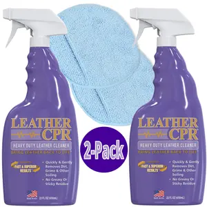 Leather CPR Heavy Duty Leather Cleaner  22oz 2-Pack + 2 Microfiber Applicator Pads
