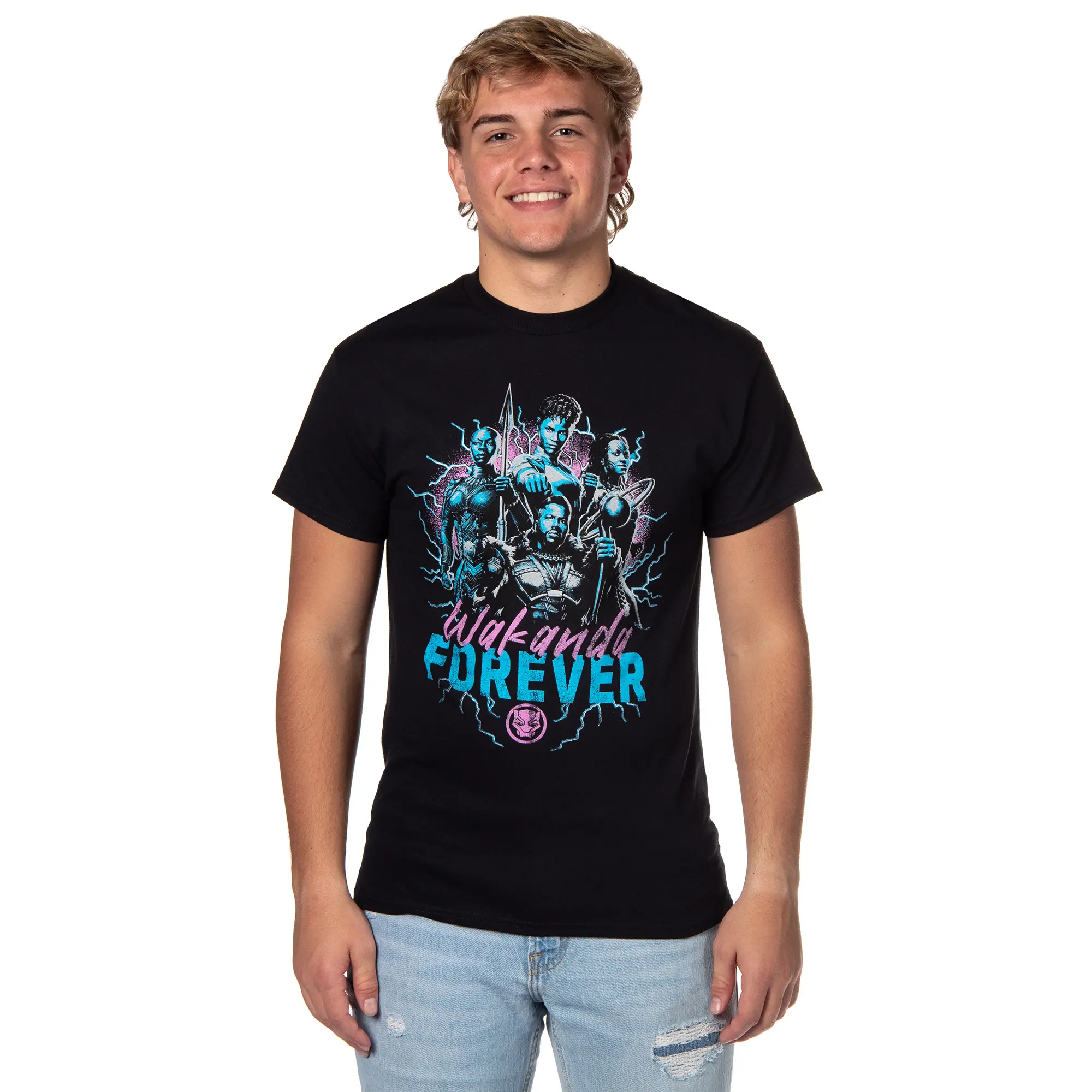 Black Panther Wakanda Forever Men's Shuri Okoye M'Baku Nakia Electric Vibe T-Shirt, Tshirt, Top