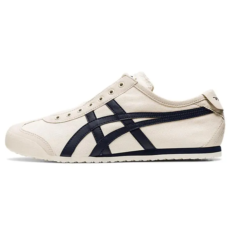 Onitsuka Tiger Mexico 66 Slip-On Sneaker in Birch Midnight, Lightweight Breathable Mesh Shoe for Casual Everyday Wear, Sports Shoes, Trainer, Rubber, Mesh Upper, Us M 10, Walking Shoes
