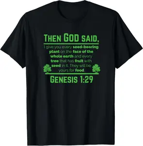 100% Cotton Genesis 1:29 Plant Based Diet Vegan Vegetarian Animal Lovers T-Shirt