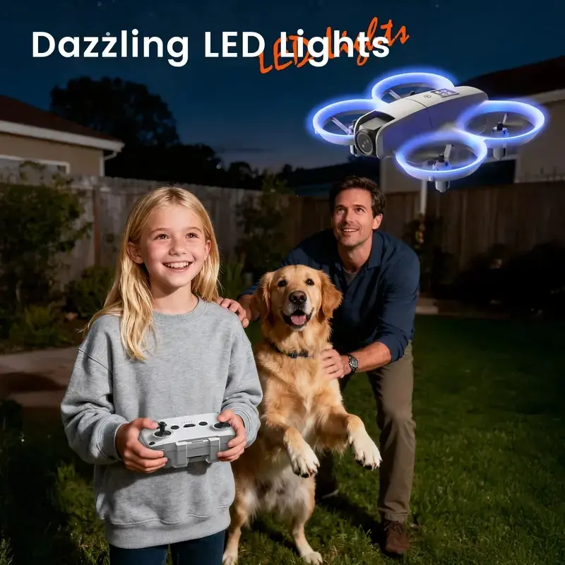 CJC i1 Mini Kids Drone (Ages 4+), RC Toy Quadcopter with Dual 480P HD Cameras, Obstacle Avoidance, 360° Air Stunt Flips, 10M Remote Control Range, 10 Mins Max Flight Time for Beginners & Drone Accessories