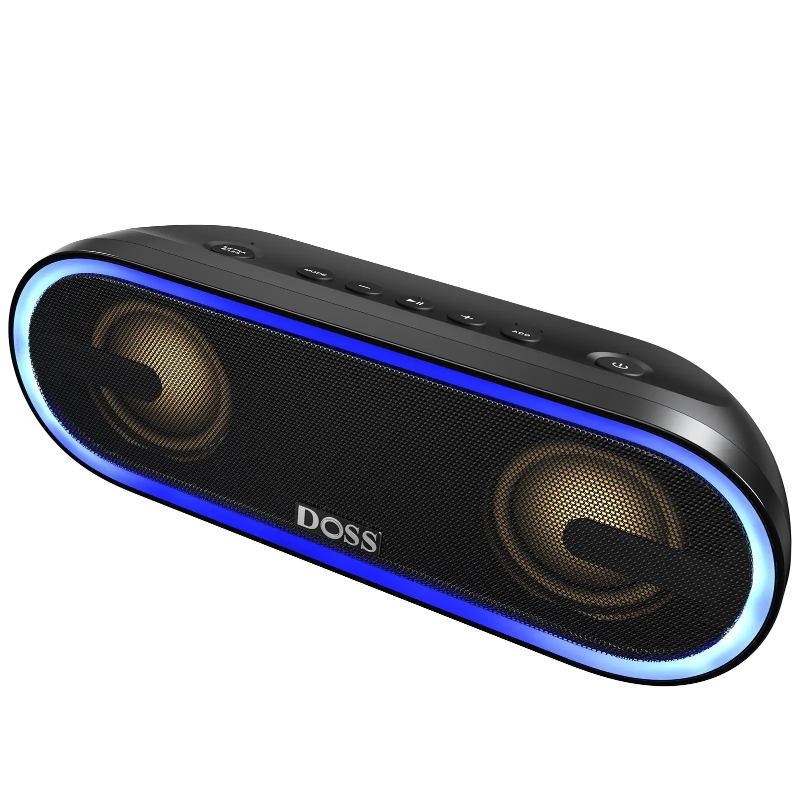 DOSS SoundBox Pro+ P300 Portable Wireless Speakers - 40W Stereo Audio, Button-Controlled Clarity, Loud Bass, IPX6 Water Resistant, Beat-Sync Colorful Lights, TWS Pairing, USB-C 2-in-1 Charging, Smartphone-Compatible for Mobile Outdoor Use