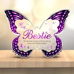 Butterfly Acrylic Plaque - Best Friend Gift for Women | Birthday, Christmas, Thanksgiving & Valentine's Day Decoration Signs