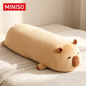 MINISO Capybara Long Plush Pillow, Cute Soft Stuffed Animal Body Pillow, Huggable Cuddly Plush Toy for Bed Sofa Kids Girls and Room Decor