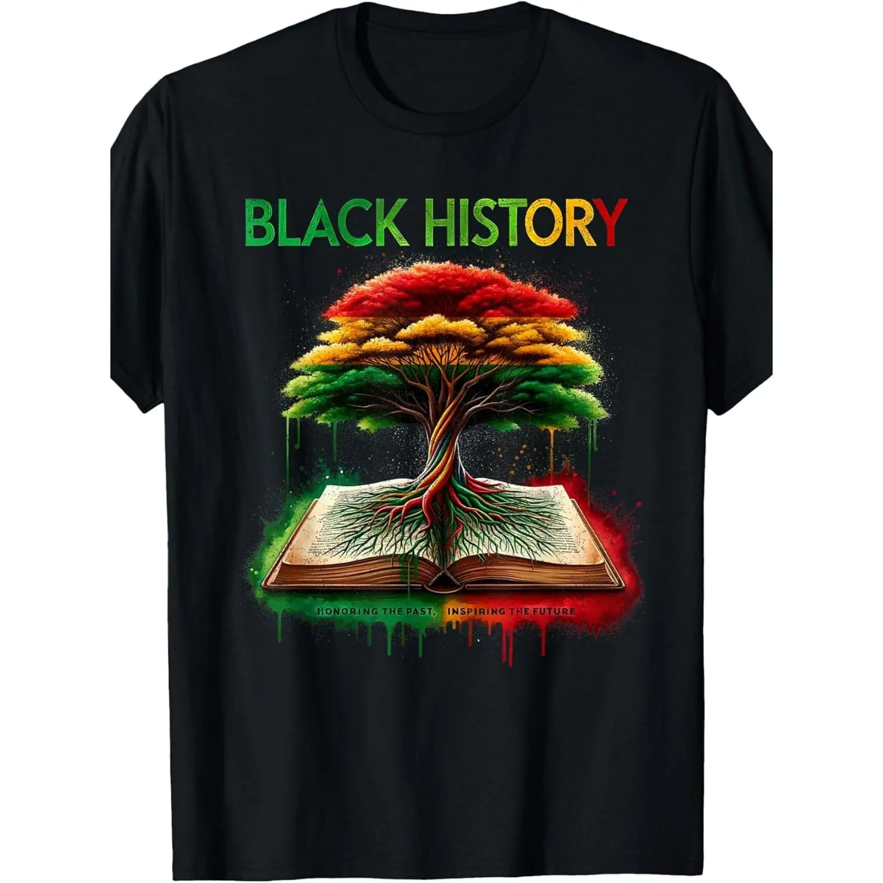 Unisex Crew Neck Short-Sleeve Sports Top - 'Black History is the Future' Printed Graphic, Soft Fabric, Streetwear, All Seasons, Machine Washable, XXL, Everyday Casual Wear, T-Shirt, Loose-Fitting