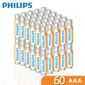 Philips 60 Count AAA Carbon Zinc High Performance Battery Pack, Anti-Leakage Design, Long Lasting Power for Remote Controls, Kids Toys, Flashlights, Clocks, Radios and Everyday Household Devices
