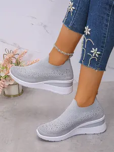 Breathable Mesh Casual Athletic Shoes, Sneaker, Soft Bottom Lightweight, Daily Walking Non-Fatigue Women's Shoes, Textile Upper, Rubber Sole, Footwear