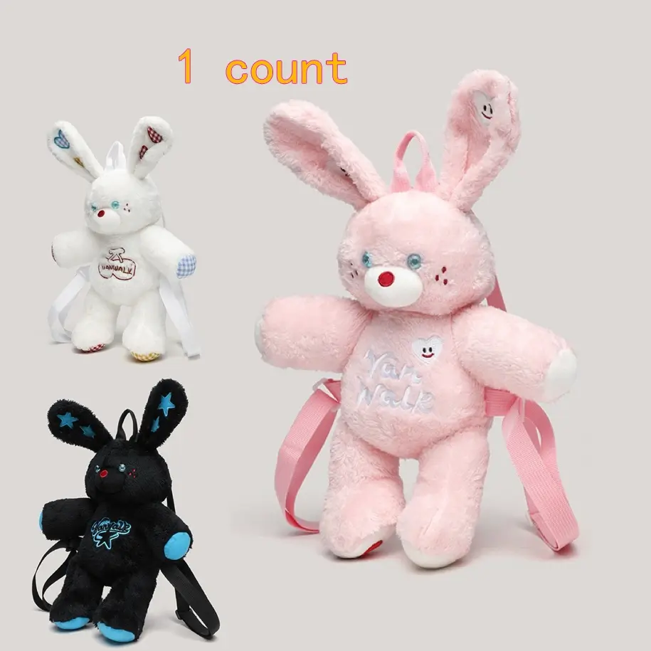 Adorable Rabbit Backpack for Kids, Playful Backpack, Fuzzy Backpack, Youth Backpack, Cute Plush Carpincho Toy Bag, Fun Backpack, Bunny Backpack, Fashionable Casual Bookbag, School Backpacks, Perfect for School and Play
