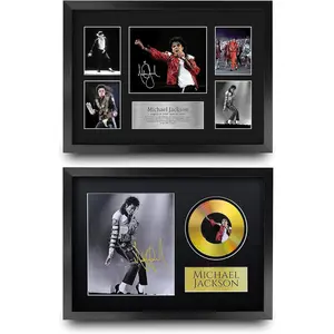 Michael Jackson Collection 16 x 12 inch Printed Signed Autograph Picture Gifts for Music Memorabilia Fans 16" x 12" Framed