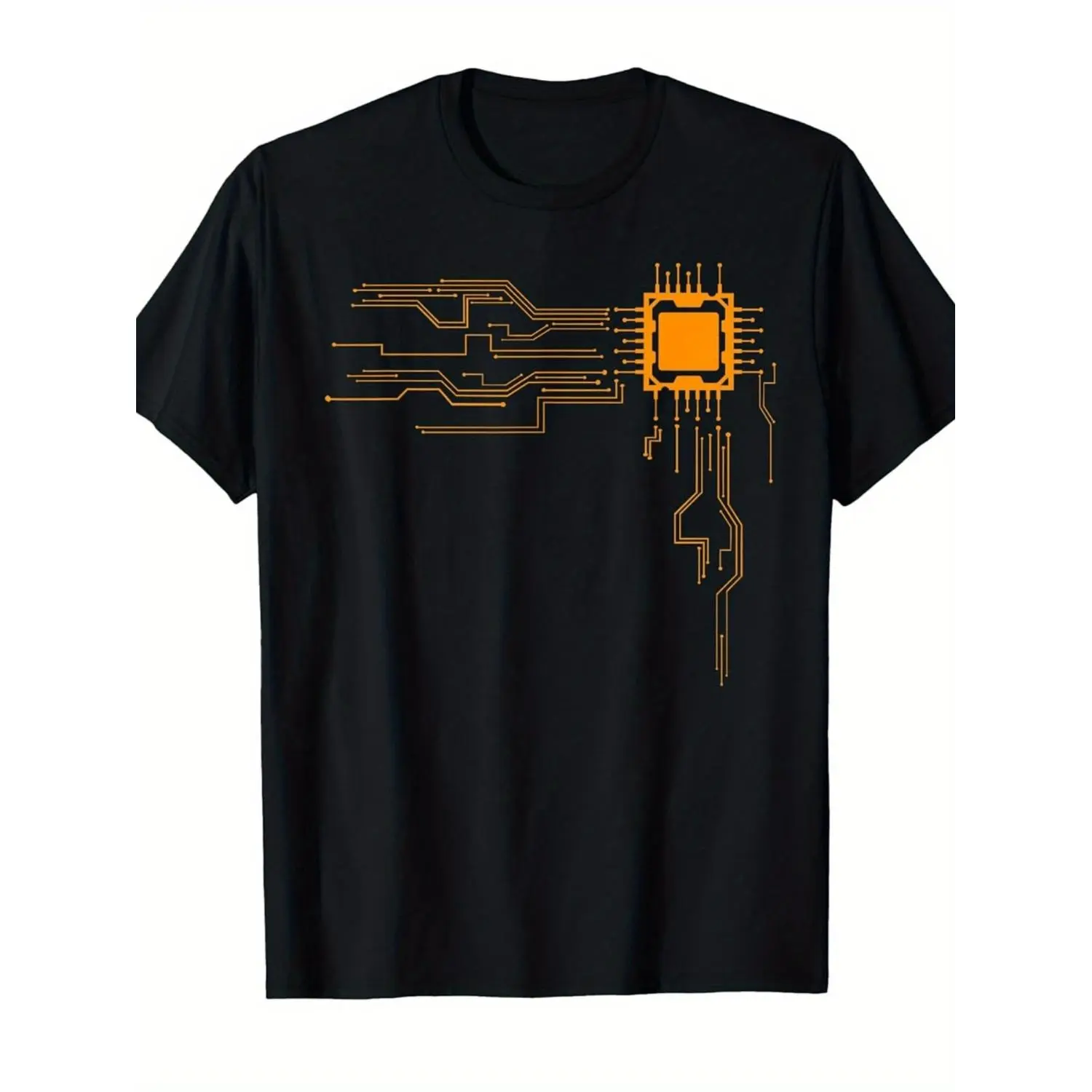 Men's Computer Core Circuit Board T-Shirt - Tech Geek Nerd Gift with Microprocessor & Graphic, Casual Short Sleeve Tech Apparel for Programmers