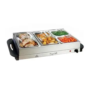 Megagoods MegaChef Buffet Server & Food Warmer With 4 Sectional Trays