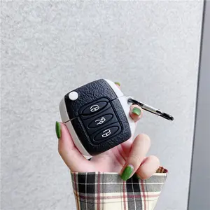 1 car key headphone case,Cute Cartoon Design wireless Bluetooth earphone case, Audio, drop resistant, durable, stylish accessory with Protection, Compatible with AirPods 1/2/3/4/pro/pro2(Different models may have different shapes), Earphone Bag