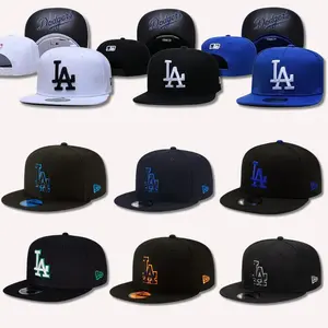 New Era LA Dodgers Snapback Hat Black Orange Flat Brim Adjustable Cap MLB Streetwear 9FIFTY Style | Curved Brim Baseball Hat for Men & Women, Premium Embroidered LA Logo, Lightweight Streetwear Essential, Soft Pastel Urban Fashion Trend