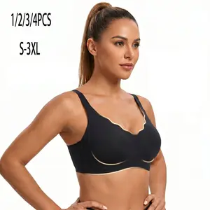 SereneFit Women's Seamless Jelly Bra, Elegant Scalloped Wireless Push Up Bra | Anti-Bulge Smoothing Full Coverage T-Shirt Bra | 2-Way Convertible Straps,  Comfort Everyday Sports Bra，S-3XL