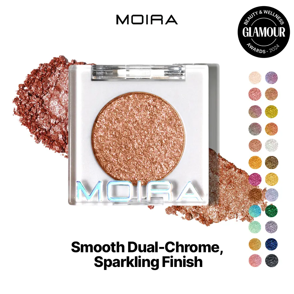 MOIRA | Chroma Light Eye Shadow (005, Sugar Crush) | High-Pigment Foiled Finish, Creamy Blendable Microfine Shimmer, 100% Vegan