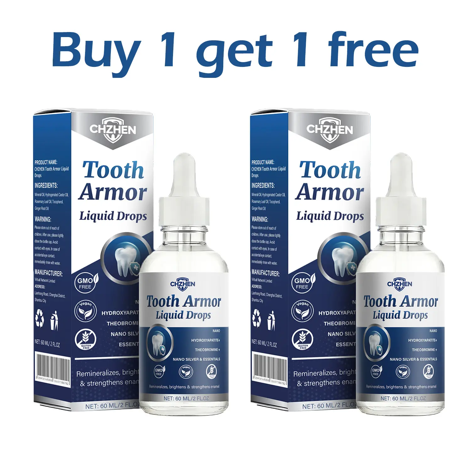 Nano Hydroxyapatite Tooth Drops Liquid Oral Care for Daily Teeth and Enamel Care with Theobromine Easy At Home Fresh Smile Routine