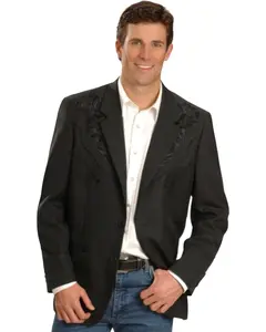 Scully Men's Floral Embroidered Western Jacket - P-733Blk