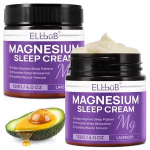 ELBBUB  Magnesium Cream - 1/2 count - Enriched with Almond Oil, Lavender and Vitamin E for Muscle Relaxation - For Skin, Hydrating, Moisturizing & Fast Absorption Suitable for most people - Lavender Magnesium Cream 120g/240 Moisturizer