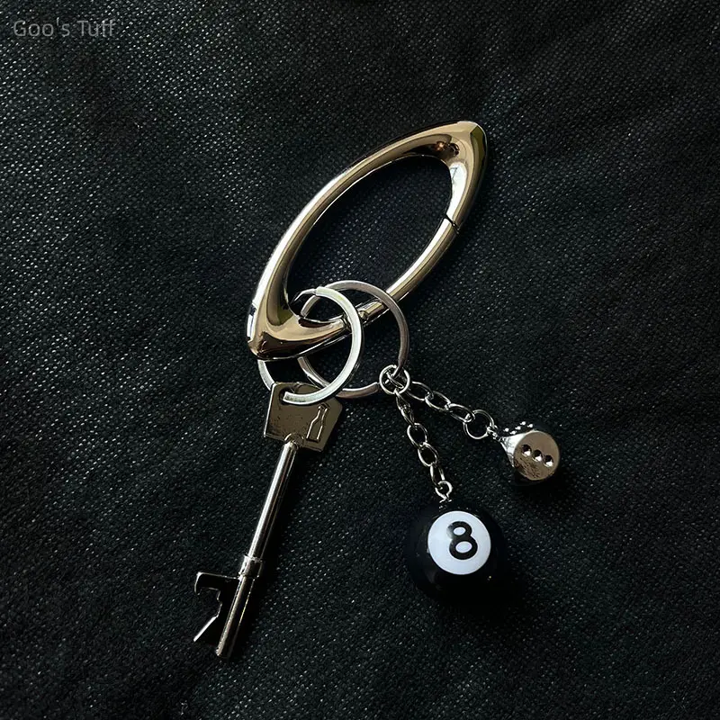 Keychain Bag Charm Y2K Aesthetic Carabiner Clip Backpack Pendant Hexagram Star Dice Zinc Alloy Spring Hook Unique Waist Hanging Ornament Minimalist Metal Accessory Original Sturdy Anti-rust Decor For Belt Loop Streetwear Daily Gift