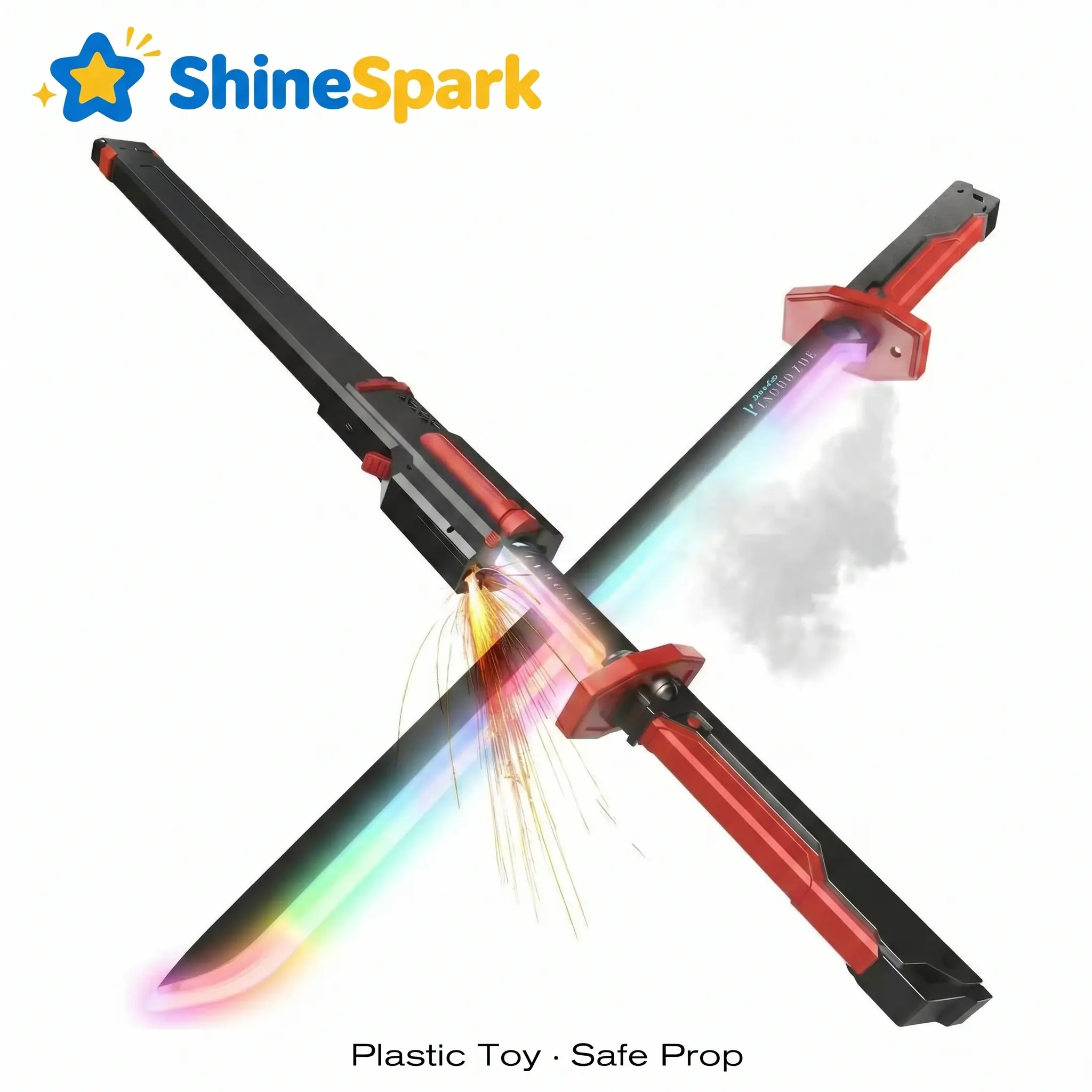 Interstellar Battle Sword Toy with Spark & Mist Effects - RGB Light Up Saber, Rechargeable Cosplay Prop, Birthday Gift for Boys & Kids [80cm]
