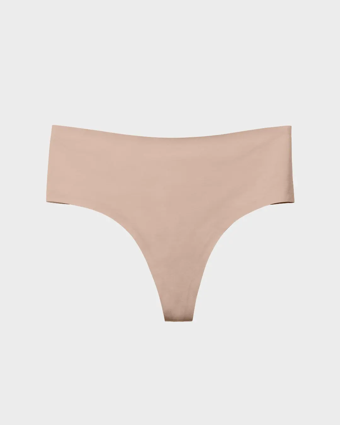 Nude Seamless High Waisted Thong, High Waisted Knicker, Panties, High Rise Panties, Solid Seamless Panty