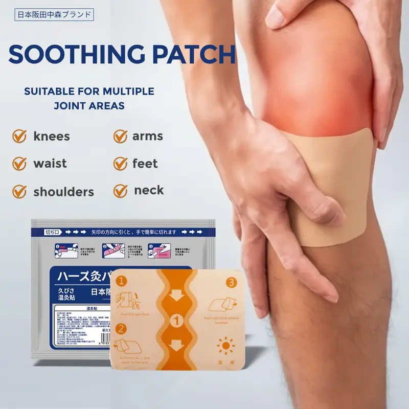 Herbal Warming Patches - Aches Relief Therapy Heat Patches for Back & Knee Support, Body Warmth Boost, Long-Lasting Comfort, 7 Count