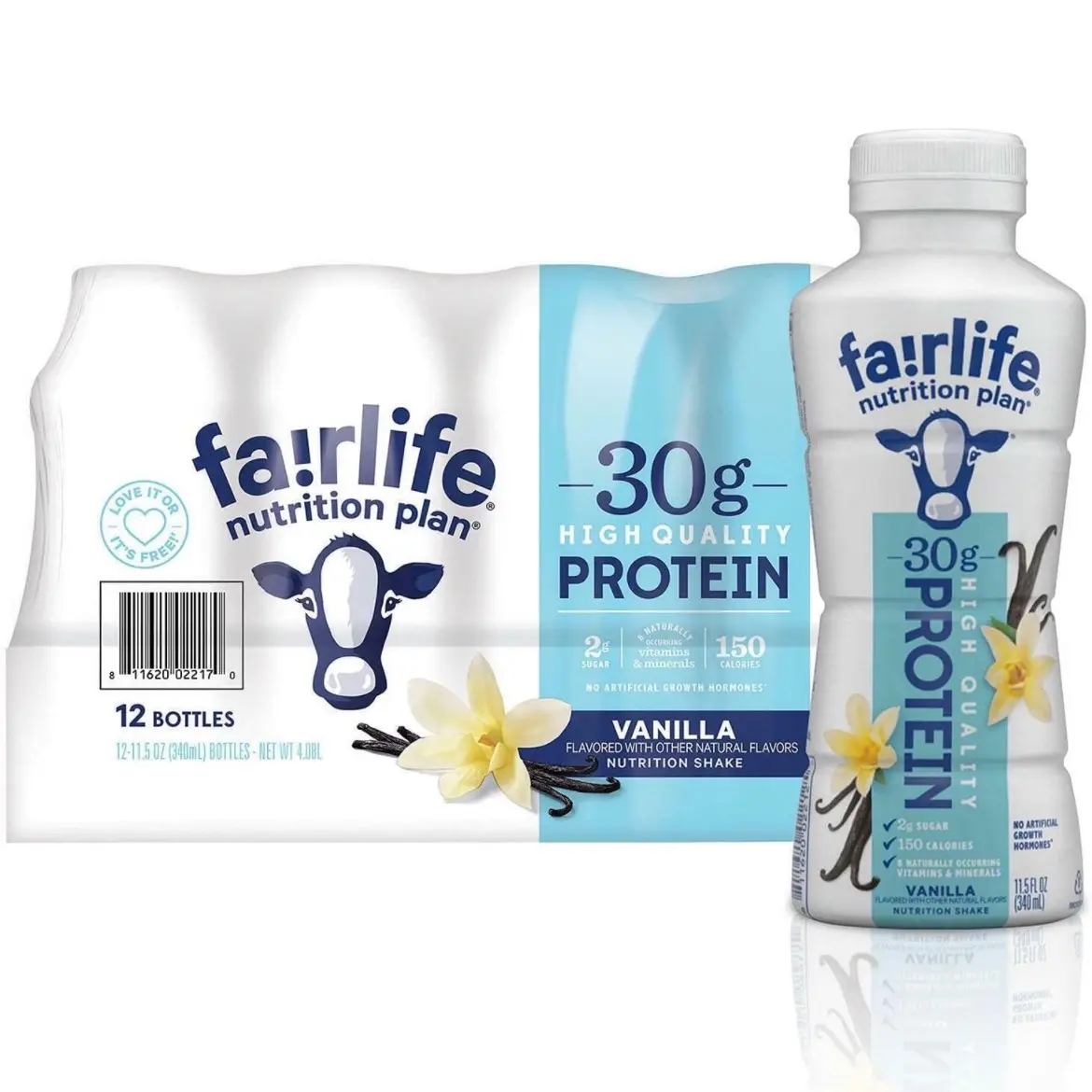 Fair Life Nutrition Plan High Protein Liquid Shake, Vanilla, 11.5 Fl Oz, Pack of 12 Fitness Dietary Drink