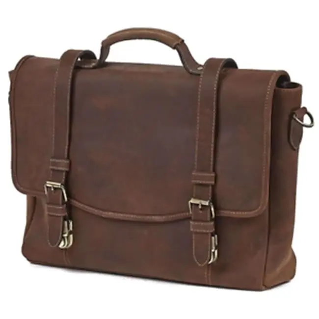 Claire Chase 600004991832 Men's Chic Crossbody Messenger Bag, Rustic Brown, Buckle-Closure Design, Crossbody Strap
