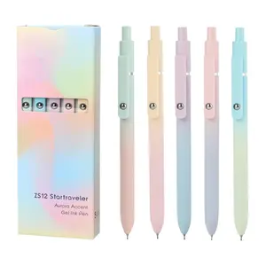 Aesthetic Gel Ink Pens, 5pcs Fine Point Smooth Writing Pens, Office Desk Accessories, Cute Morandi Pens for journaling School Office Supplies, Gifts for Women and Men