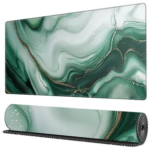 BHJLAXR Green Marble Pattern Mouse Pad, 1 Count Rectangle Gaming Mouse Pad, Anti-slip Mouse Pad, Office Desk Keyboard Mouse Mat for Home Game Room Desk, Desk Accessories