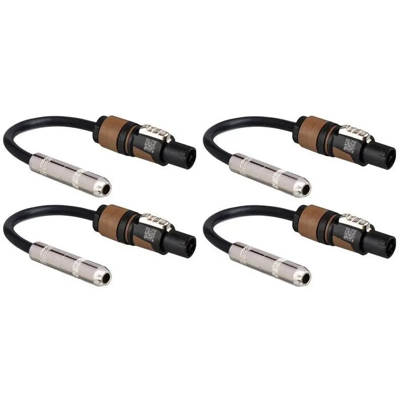 4 Hosa GSK-112 1/4" Female to Speakon Male Speaker Cable Adapter 12 AWG