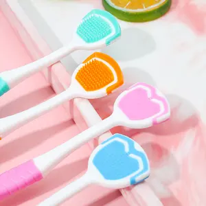 2pcs Tongue Cleaner Scraper Brush for Adults Portable Oral Care Various Styles Bad Breath Relief