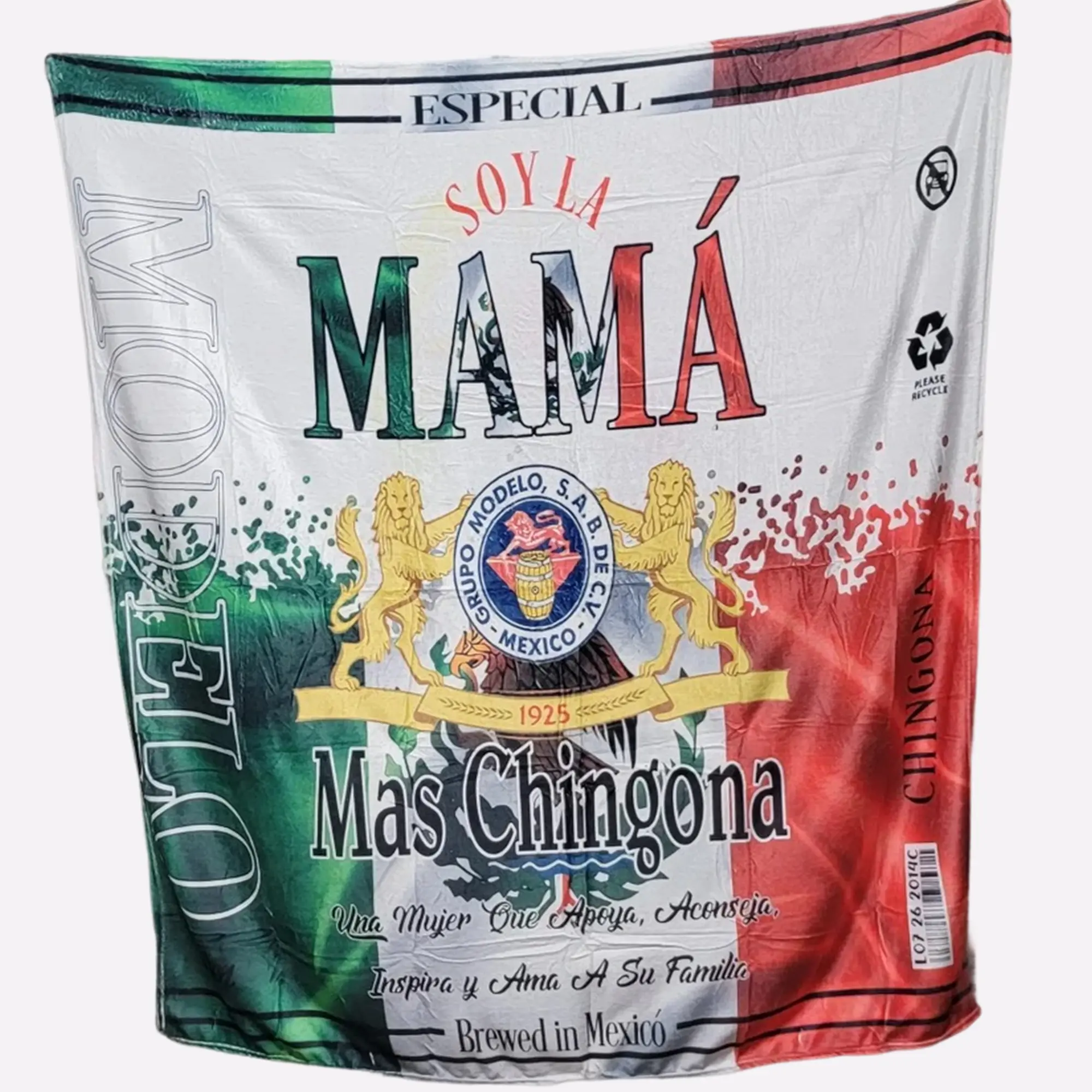 Soy la Mamá Mas Chingona Mexico Customized Title name Throw Blanket for Couch Bed Sofa, Fleece Flannel Plush Microfiber Blanket Birthday Gifts