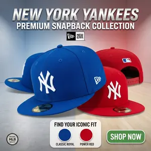 New Era New York Yankees LA Dodgers 9FIFTY Snapback Baseball Hat, Flat Brim Structured Crown, Premium Embroidered Front Logo, Adjustable Strapback Closure, Casual Streetwear Sports Fashion Cap For Men & Women