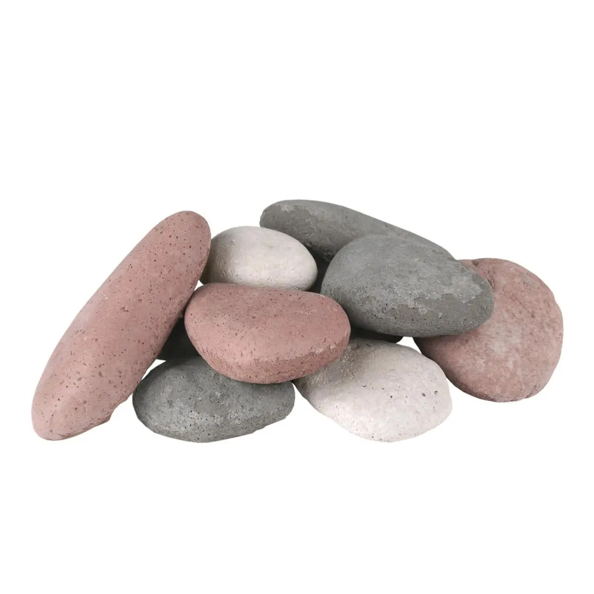 Real Fyre River Rock Fyre Stones - 10-Piece Decorative Stones Set, Fiber-Reinforced Refractory Ceramic, Durable Gas Burner Fireplace Decoration with Natural Look, Fyre River Rocks