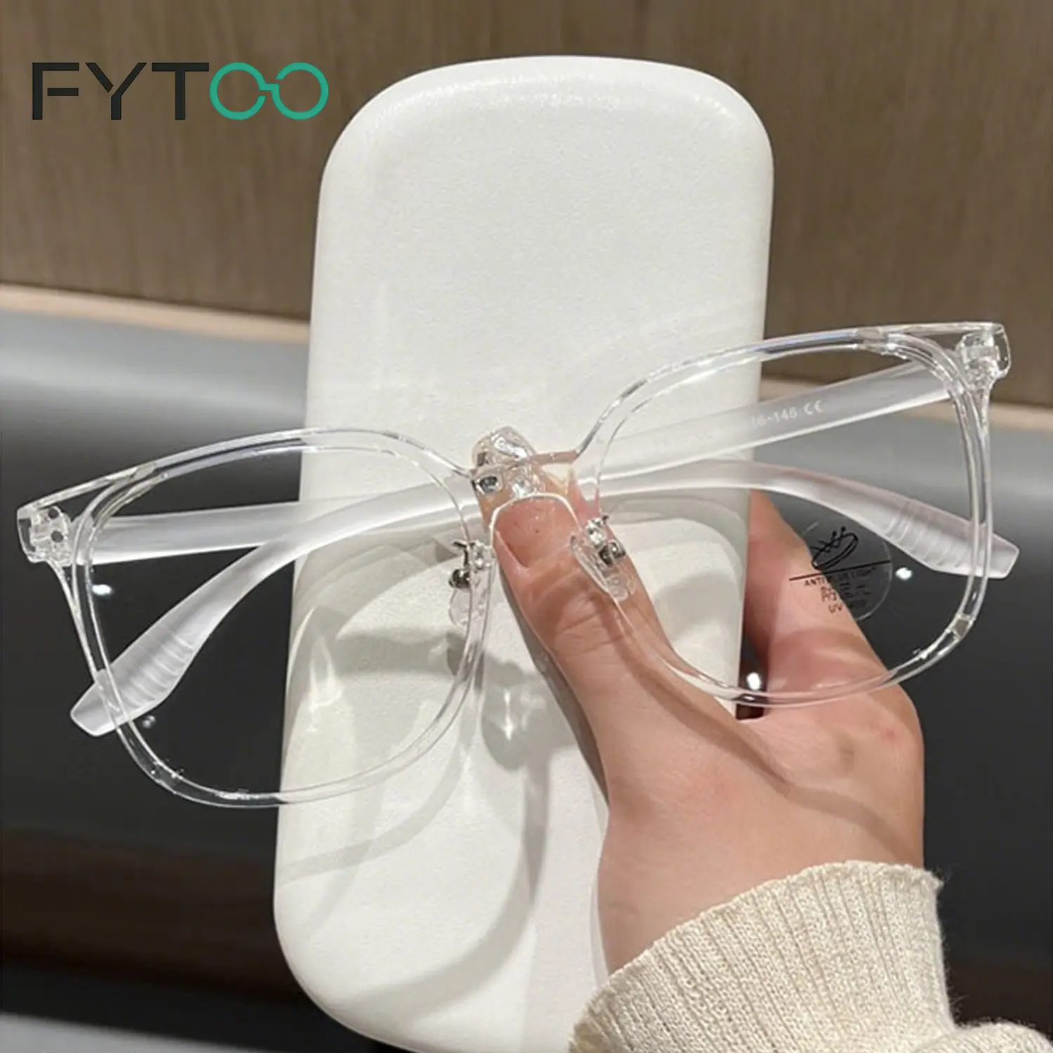 FYTOO Clear Simple Blue Light Blocking Glasses, Minimalist Square Glasses for Phone & Computer Use, Anti Eye Strain Eyeglasses #simple eyeglass 39006