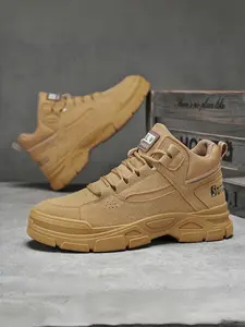 Men's Breathable Comfort Boots, Versatile Anti-Slip Wear-Resistant Rubber Outdoor Work Shoes, Safety Labor Protection Footwear Walking Shoes