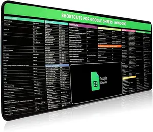 Google Sheet Shortcut Mouse Pad - Large 32x16 in Waterproof Anti-Slip Keyboard Pad for Mac & Windows, Non-Slip Back and Edge Trim, 3mm Thick Neoprene