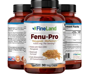 FineLand FENU - PRO Fenugreek + BioPerine , 20:1 Concentration, High Absorption, 90 Veggie Caps / 30 Servings