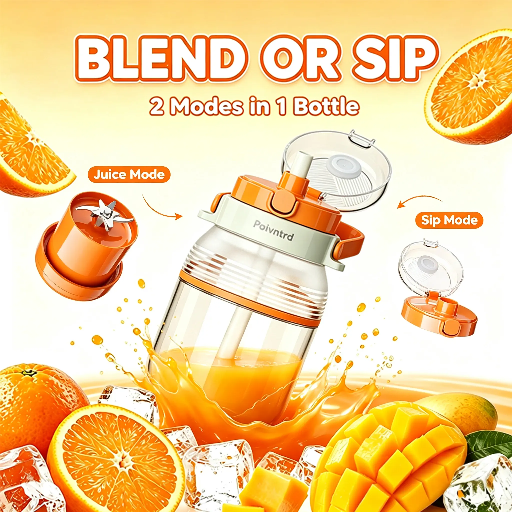 Portable juicing cup, 80W Wireless Blender 1L Smoothie Shake Juicer Cup | 80W motor, 12-leaf system crushes ice in 30s. 1L BPA-free cup with dual lids. 1500mAh battery, safety lock, easy clean.Licuadora Portatil.